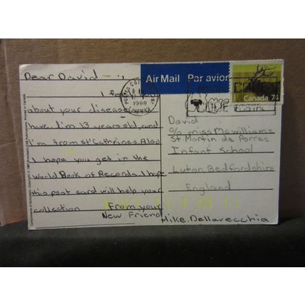 SCHOLASTIC COMIC postcard CANADA used postcard 1988 postmark wolf