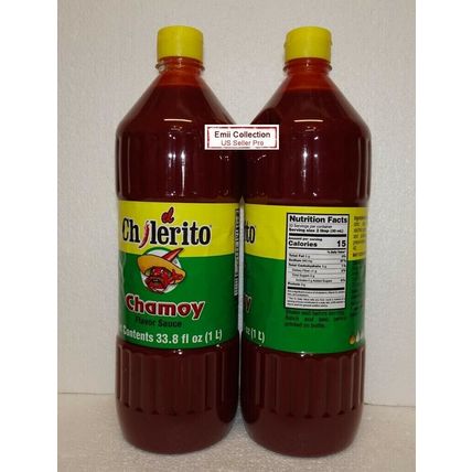 El Chilerito Chamoy Mexican Hot Sauce 33.8fl oz 1L Bundle