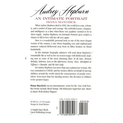 Audrey Hepburn by Diana Maychick ( Citadel Stars Books | 1st. Printing | 1996 )
