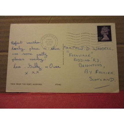 VIEW FROM THE FORT, BIDEFORD, DEVON used postcard 1975 pm =