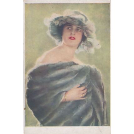 Lowry Primadonna Elegant Lady Glowing Lipstick Old Painting Postcard