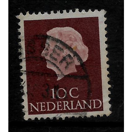 NETHERLANDS 1953 10c BROWN QUEEN JULIANA SG 775 FINE USED#