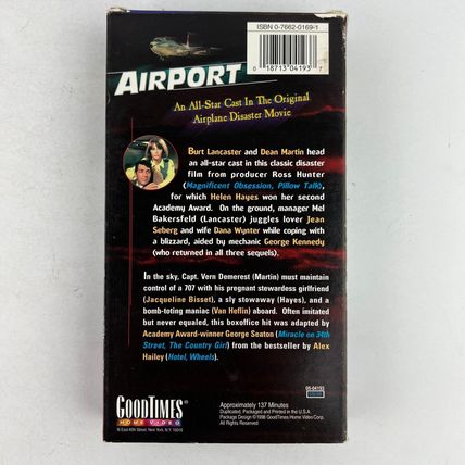 Airport VHS Video Tape Burt Lancaster, Dean Martin, George Kennedy