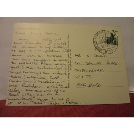 multiview, RUDESHEIM AM RHEIN, GERMANY . used postcard 1988 postmark #