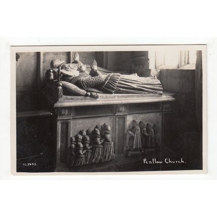 Church Interior Pentlow Postcard RP Essex 123653