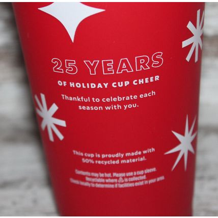 Starbucks Holiday Tumbler 16oz Christmas Cup Grande 25 Years Reusable Red