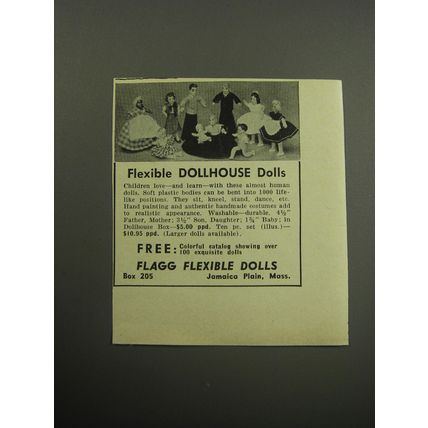 1957 Flagg Flexible Dolls Advertisement - Flexible dollhouse dolls