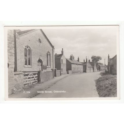 North Street Osbournby Postcard RP Lincolnshire