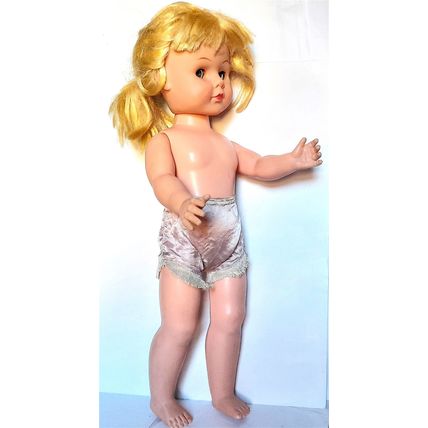 1970's VINTAGE DOLL - JOINTED - BLUE EYES - SILKY MODESTY KNICKERS - 51 cm tall