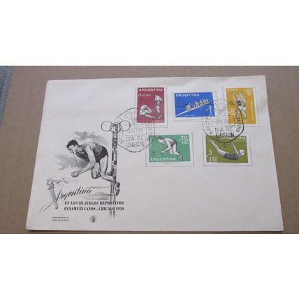 1959 Argentina FDC Cover - Pan American Games @ Chicago - Sport interest N3