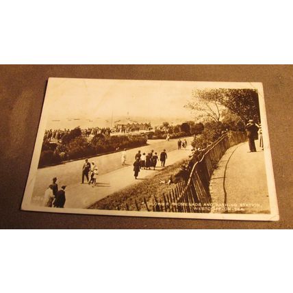1920s Real Photo Postcard - Westcliff Bathing Station, Nr Southend Essex