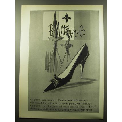 1959 B. Altman & Co. Shoes by Charles Jourdan Ad - Sculpture from France
