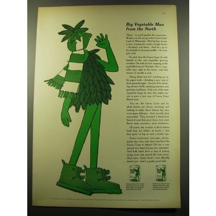 1959 Green Giant Peas Ad - Big Vegetable Man from the North