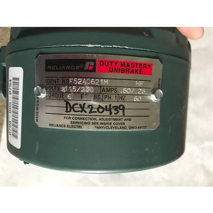 NEW RELIANCE ELECTRIC F52A0621M DUTY MASTER UNIBRAKE,.50/.25 AMPS,F52AO621M,BU
