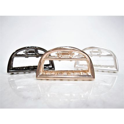 Small/ medium rose gold or silver round arc metal hair claw clip