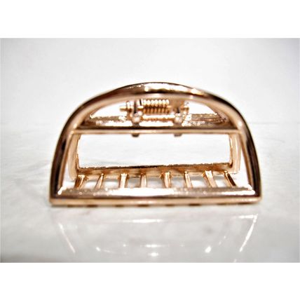 Small/ medium rose gold or silver round arc metal hair claw clip