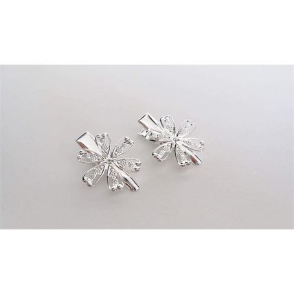 Set of 2 extra small silver flower metal alligator hair clip for fine thin hair