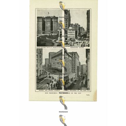 San Francisco, 4 Scenes Of Remaking City, USA, Book Illustration (Print), 1909