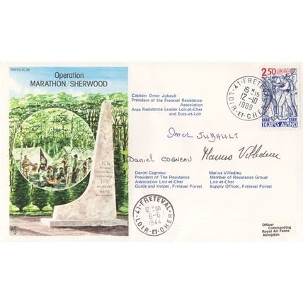 Operation Marathon Sherwood Hand Signed 3x of Resistance Group FDC