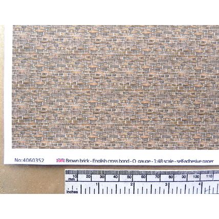 Papier autocollant brun brique pour O gauge - échelle 1:48 - feuille A4