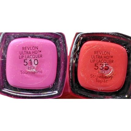 Revlon Ultra HD Lip Lacquer 535 Strawberry Topaz & HD Tourmaline (2) New W/O Box