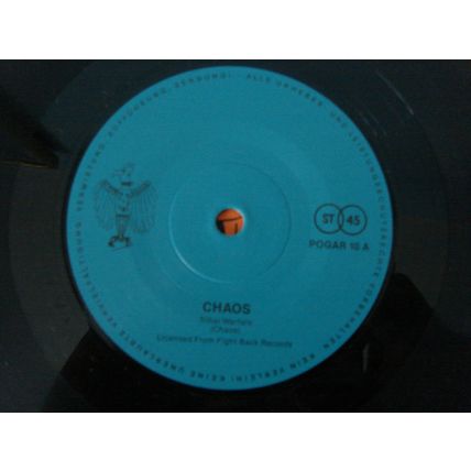 A5-CHAOS-TRIBAL WARFARE-GERMAN 7" SINGLE-1984-NM-PUNK Oi Chaos