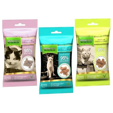 NATURES MENU CAT TREATS 95% MEAT TREATS GLUTEN FREE MADE WITH REAL MEAT 60G