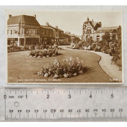 1959 postcard Bank Square Gardens, Wilmslow