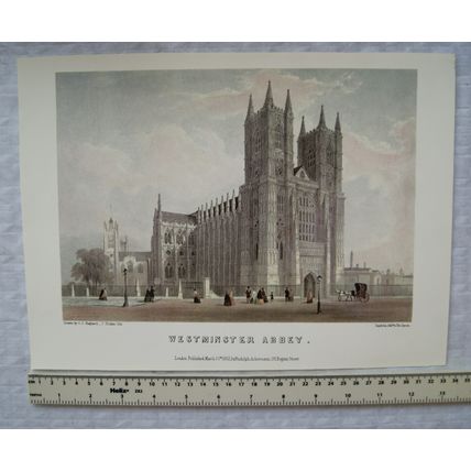 1987 coloured illustration Westminster Abbey 1851 Rudolph Ackermann
