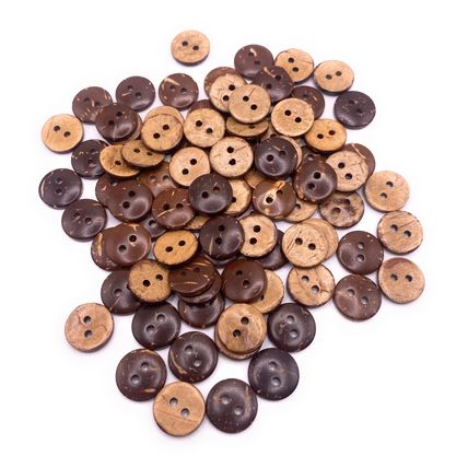 13mm Natural Coconut Shell Buttons Brown 2 Hole Cardigans Sewing Knitting Crafts