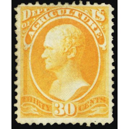 O9, Unused FVF Without Gum 30¢ Official Stamp SCV $275 - Stuart Katz