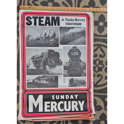 Sunday Mercury Souvenir Steam Posters x3 - Steam Trains- Traction Engines *Rare*