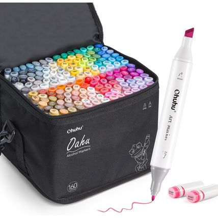 Ohuhu Alcohol Markers - Double Tipped Art Marker Set for Artist Illustration -16