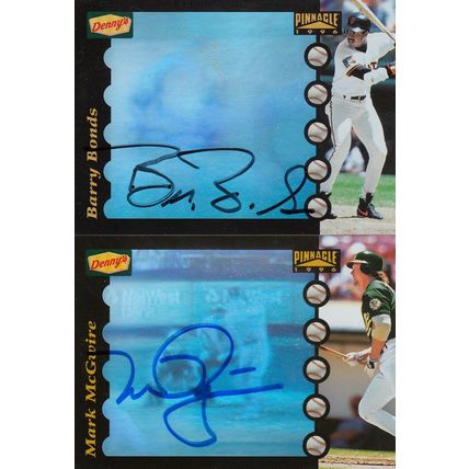 BARRY BONDS & MARK McGWIRE AUTO1996 GIANTS & A'S HOF HOME RUN WORLD SERIES CHAMP
