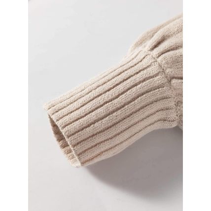 Beige Side Pockets Open Front Long Knitted Cardigan