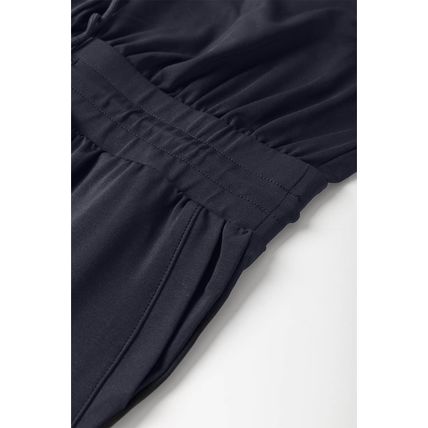 Black Casual Tank Style Tie Waist Pocketed Jogger Jumpsuit