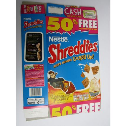 Nestle - Shreddies 2003 Treasure Planet Cereal Box Build your Galleon