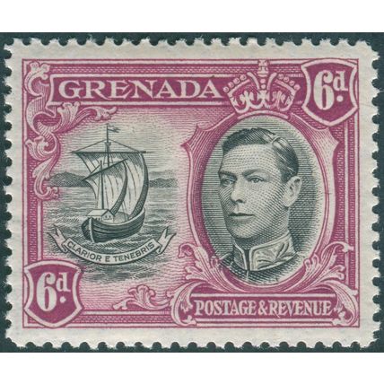 Grenada 1938 6d. black & purple Perf 12½ SG159 unused