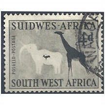 South West Africa 1954 SG157 4d Black & Olive Fine Used