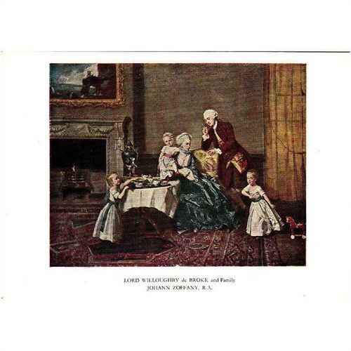 Colour Postcard - Lord Willoughby de Groke & Family by Johann Zoffany