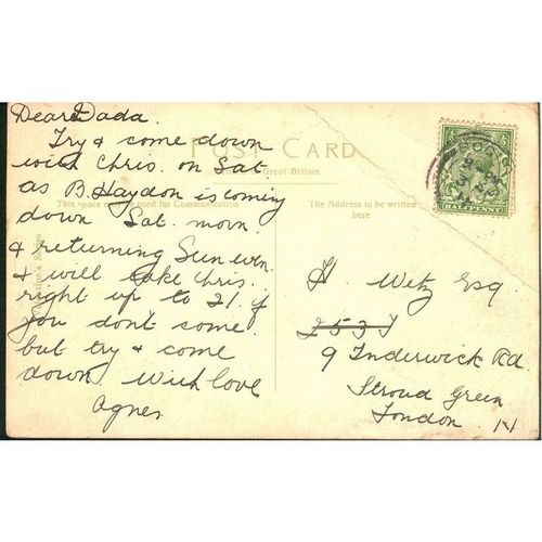 Valentine's Antique British Postcard 1911 - The Shore, Bosham, Sussex - 53584 D