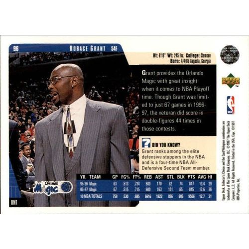 1997-98 Upper Deck Collector's Choice Basketball Horace Grant