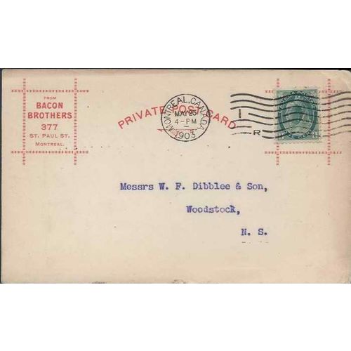 Canada Private Illustrated Post Card 1903 Montreal Quebec Adverstising