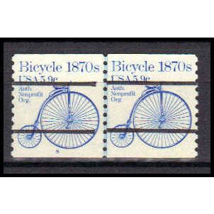 1901a 5.9c Bicycle Fine MNH Dry Gum CNP Left 5 Line Gap PA0391