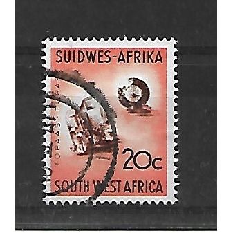 SouthWestAfrica.SG183 20c Topaz.Fine Used.May21c