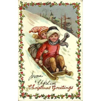 Art CHRISTMAS GREETINGS Embossed Tuck Oilette Postcard (C 521)