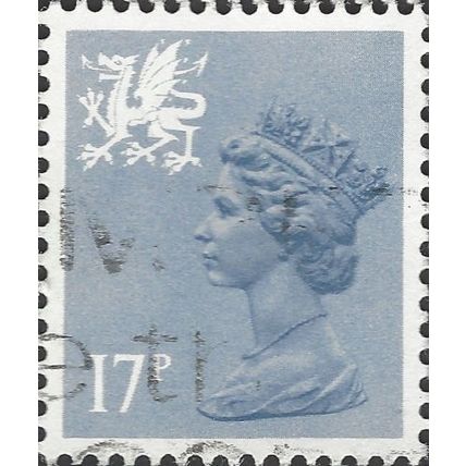 WALES, QE II, Machin, blue grey 1984, 17p