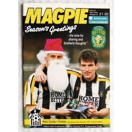 1991 programme Notts County v. Chelsea