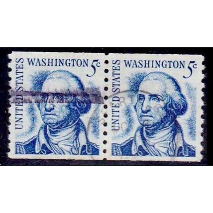 USA 1966 Personalities Washington 2 x 5c Used Stamps.