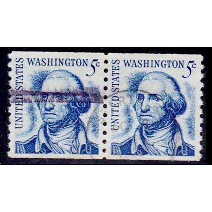 USA 1966 Washington 2 x 5c Used Stamps.